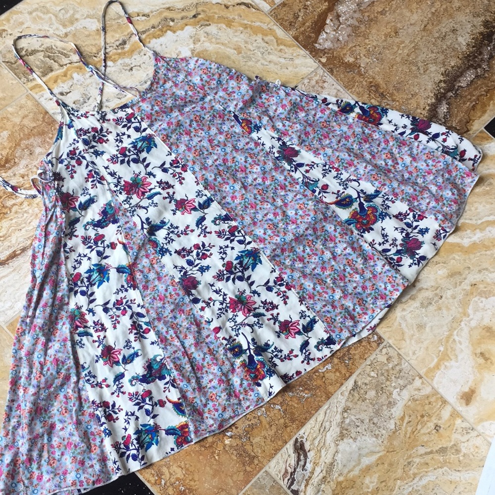 Anna Grace mix & match floral patterns swing dress